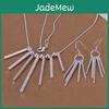 Silver 925 Sets Jewelry Sterling For Women Fine Classic Earrings Stud Necklace 18 Inch Fashion Party Wedding Christmas Gifts
