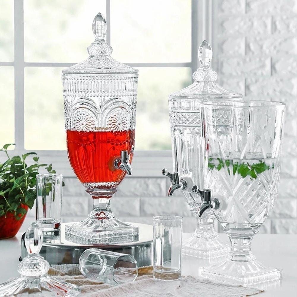 Klares Glas Wasserkaraffe Große Kapazität Eisteekrug Robuster Saftkrug Heimdekoration