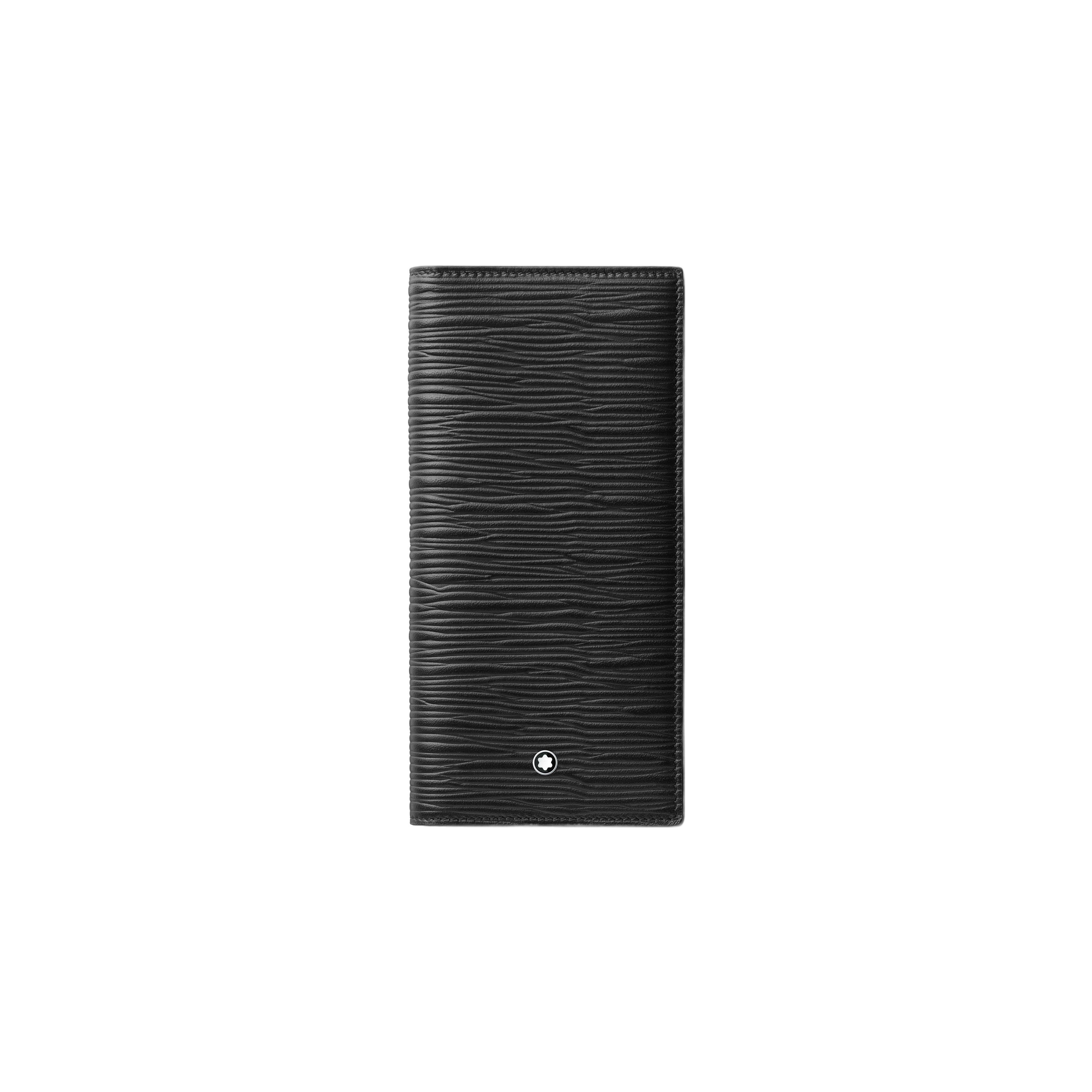 

Montblanc Meisterstück 4810 Bark Print Flap Wallet Men Wallet Black 130928 Basic Set (Bag+Dust Bag)