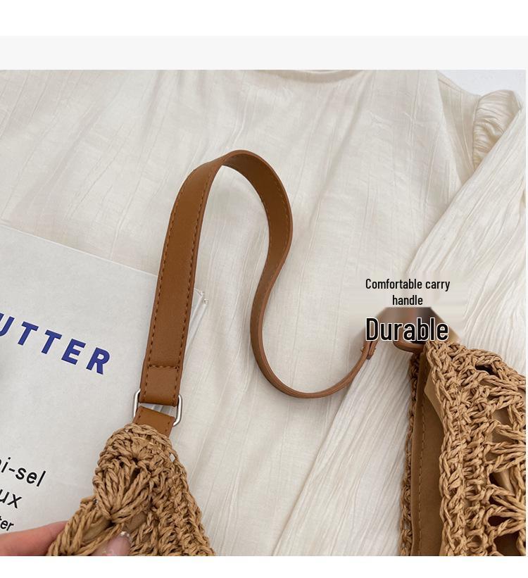 Summer Straw Woven Beach Bag - Large Capacity Shoulder Bag for Travel & Commuting