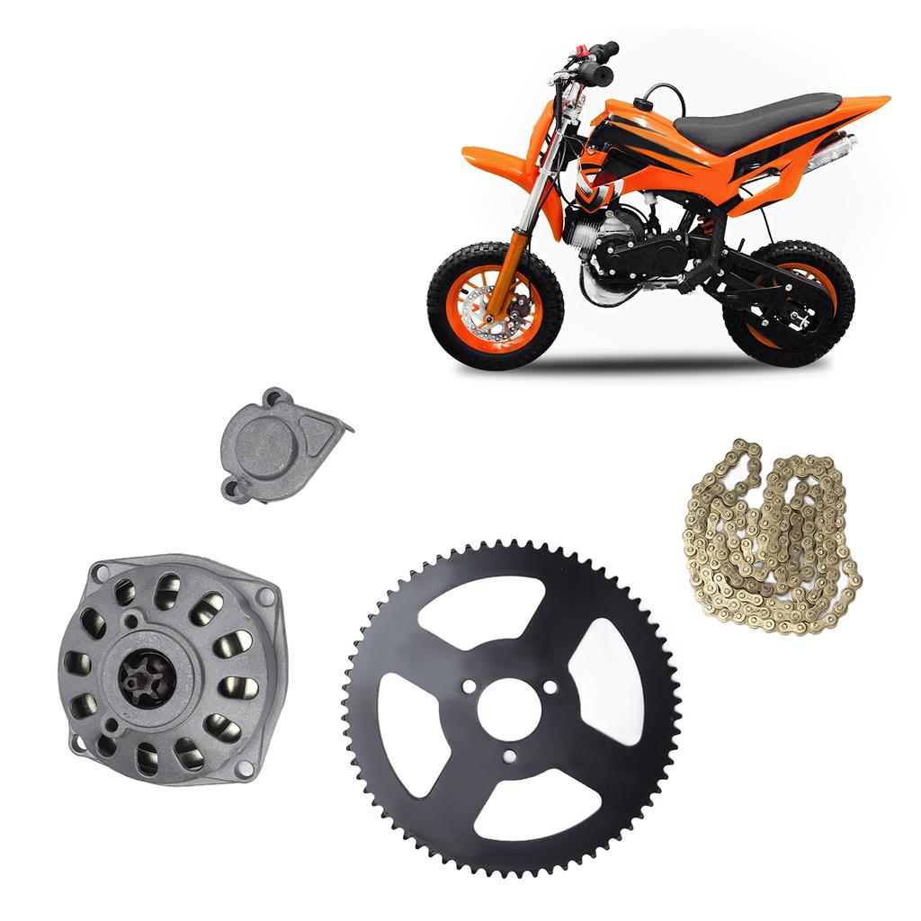 6T Clutch Drum Gear Box 68T Rear Chain Sprocket 25H Chain for 2 Stroke 47cc 49cc Minimoto Pocket