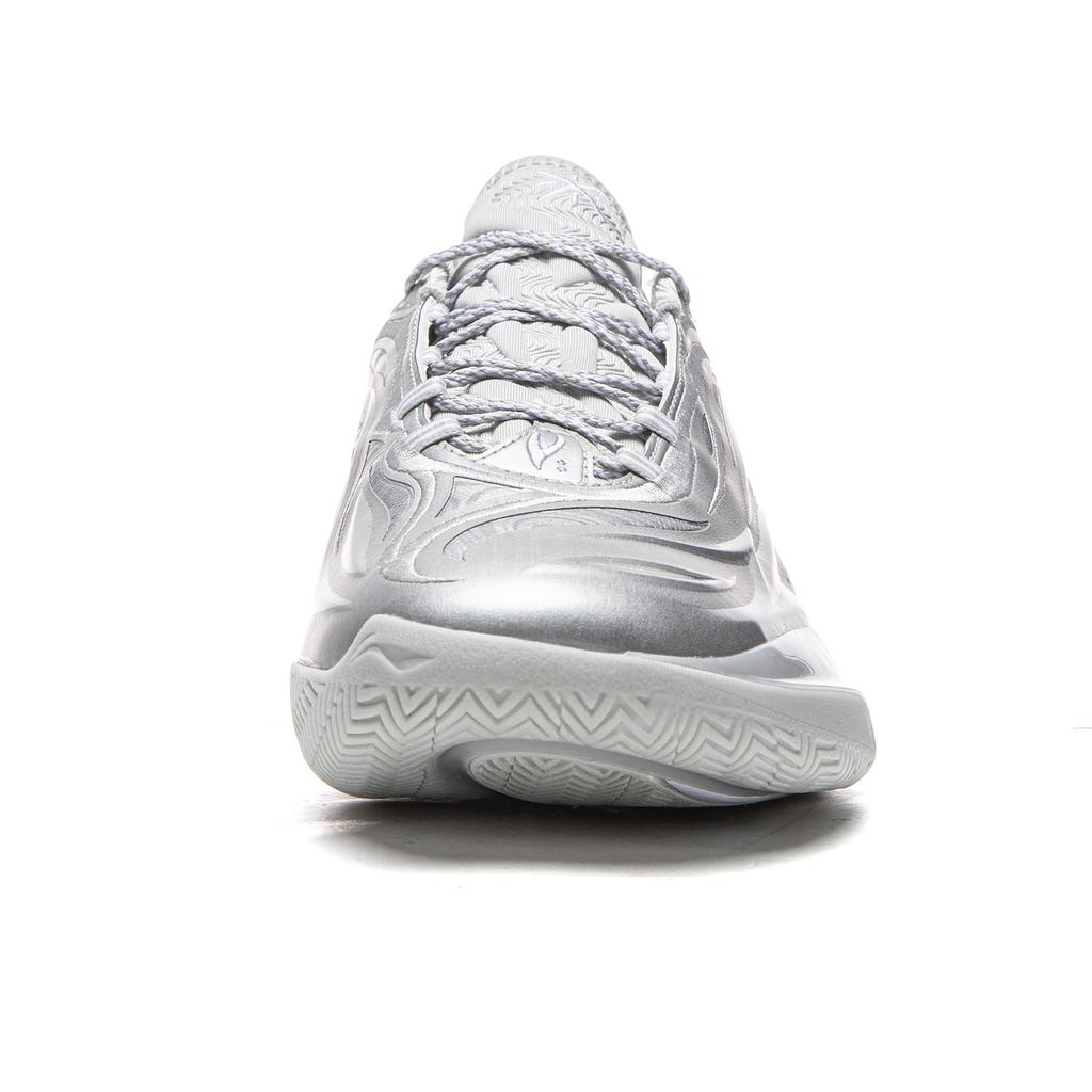 Li Ning Cushioning Slip Resistant Abrasion Resistant Breathable Rebound Grip Low top Basketball Shoes Men's Silver ABAV045-15