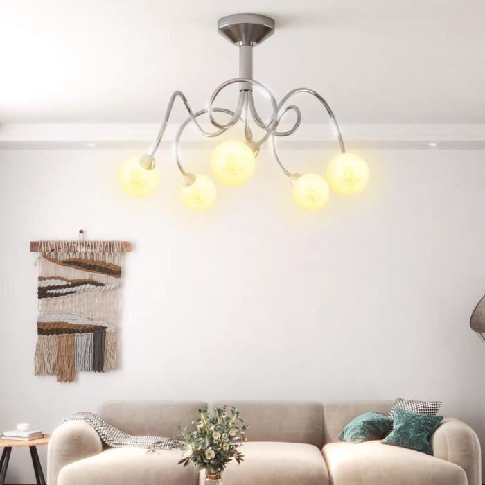 Plafonnier - VIDAXL - 5 abat-jour ronds en verre - Design moderne - Économie d'énergie LED - G9