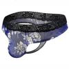 Men's Underwear Mesh Printing Thongs Lace Transparent Sexy Thongs U Breathable Transparent Thongs