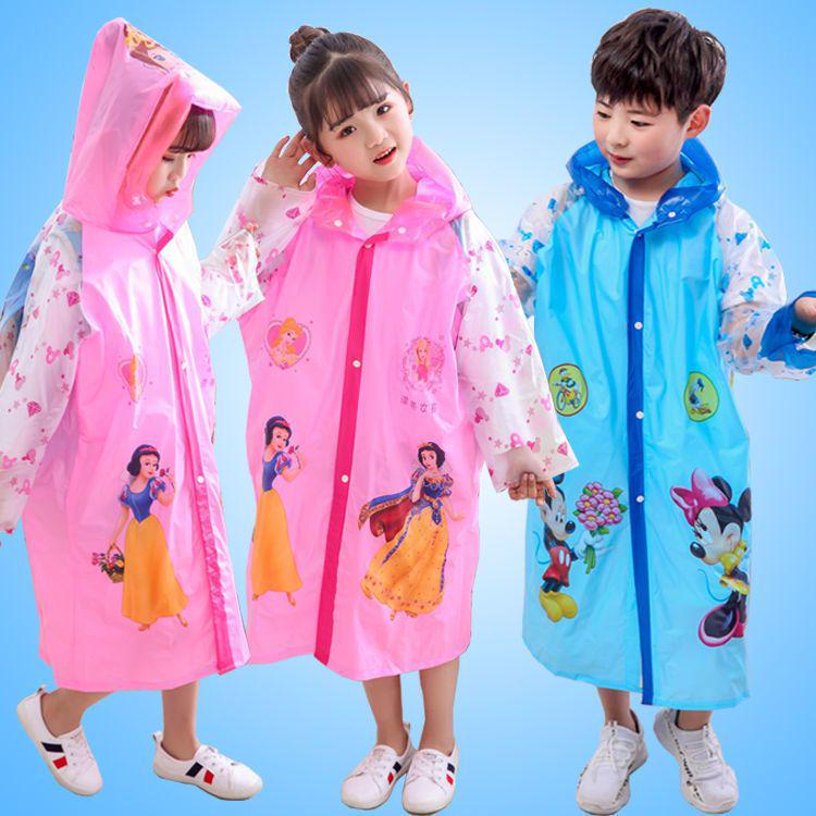 Children's Long Raincoat Poncho for Boys & Girls, Ages 2-10, Primary School