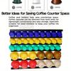Gestell für 6 Kaffeebohnenschalen, schwarzes Gestell für Kaffeekapseln für alle Kaffeebohnenschalen, Küchenaufbewahrung