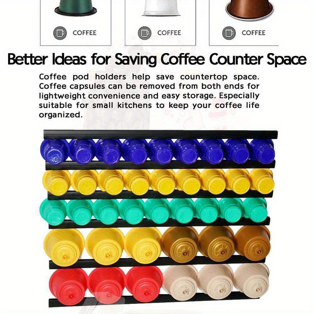 Gestell für 6 Kaffeebohnenschalen, schwarzes Gestell für Kaffeekapseln für alle Kaffeebohnenschalen, Küchenaufbewahrung