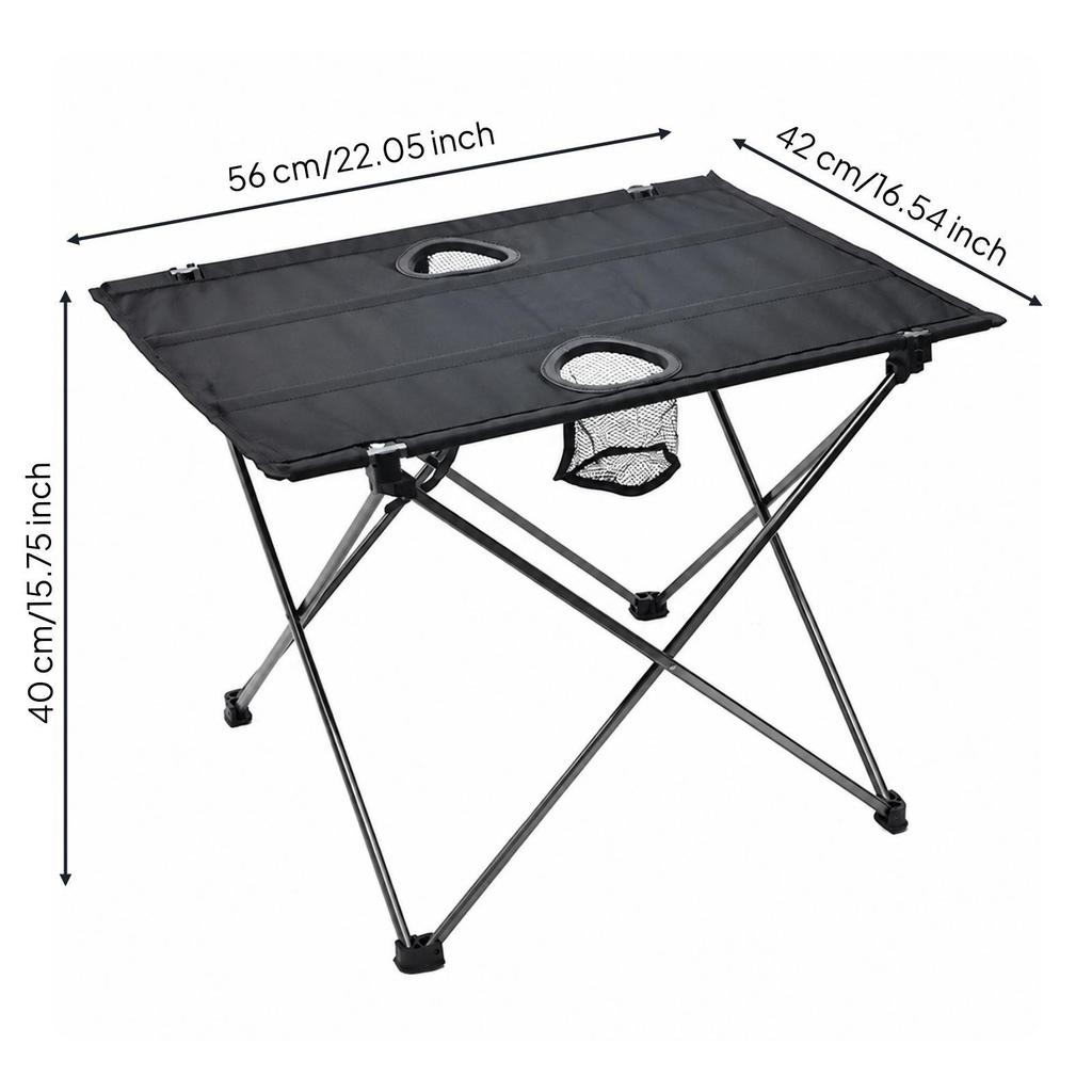 Small Folding Outdoor Table Quick Setup cloth Top with Storage Convenient Packing