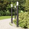 Bollard Lights with Sensor & Socket Set of 3 110 cm Stainless Steel IP44