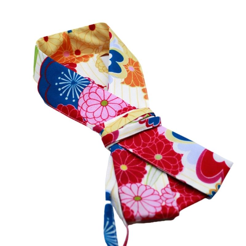 Women's Kimono Collar Support Accessory for Traditional Japanese Dress Core Collar Lining with Flower Print Kimono Belt