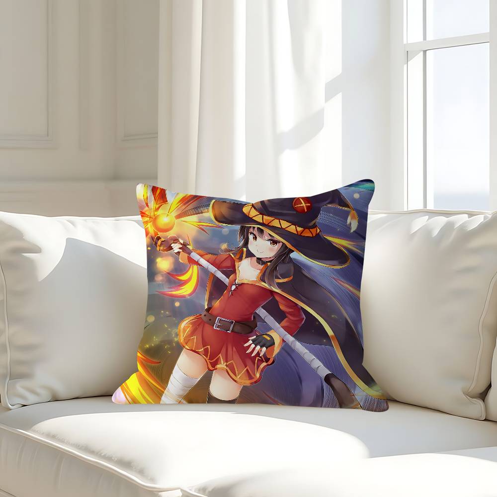 K-KONOSUBA M-Мегумин Наволочка Съемная Моющаяся Наволочка – Всесезонный Мягкий Лен 16x16Inch