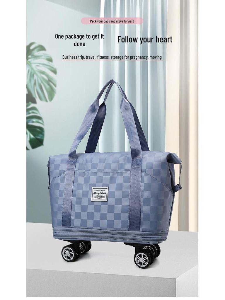 Large Capacity Expandable Wheeled Travel Bag with Dry/Wet Separation & Carry-On Maternity Option