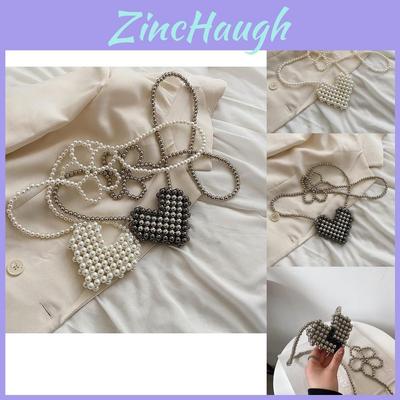 Trendy Mini Children's Crossbody Bag With Adorable Pearl Heart Design For Girls