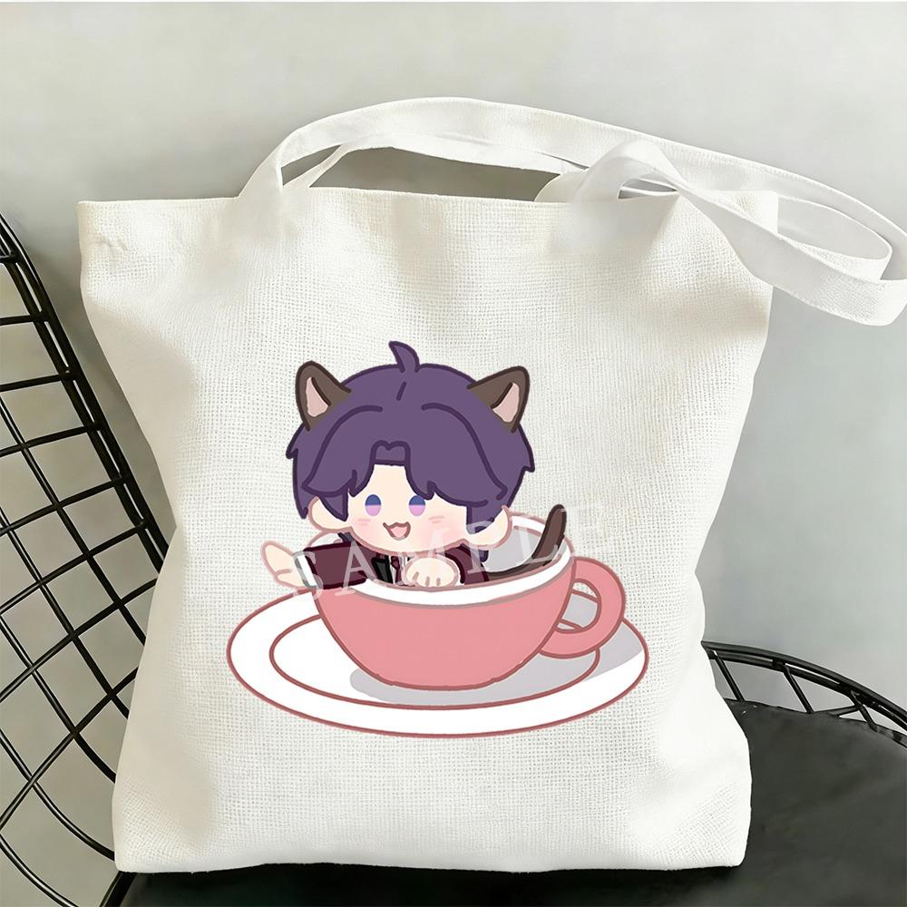 35x40CM Love and Deepspace Rotating Water Cup Dizzy Cat Canvas Bag Rafayel Zayne Xavier Anime Cosplay Single Shoulder StorageBag