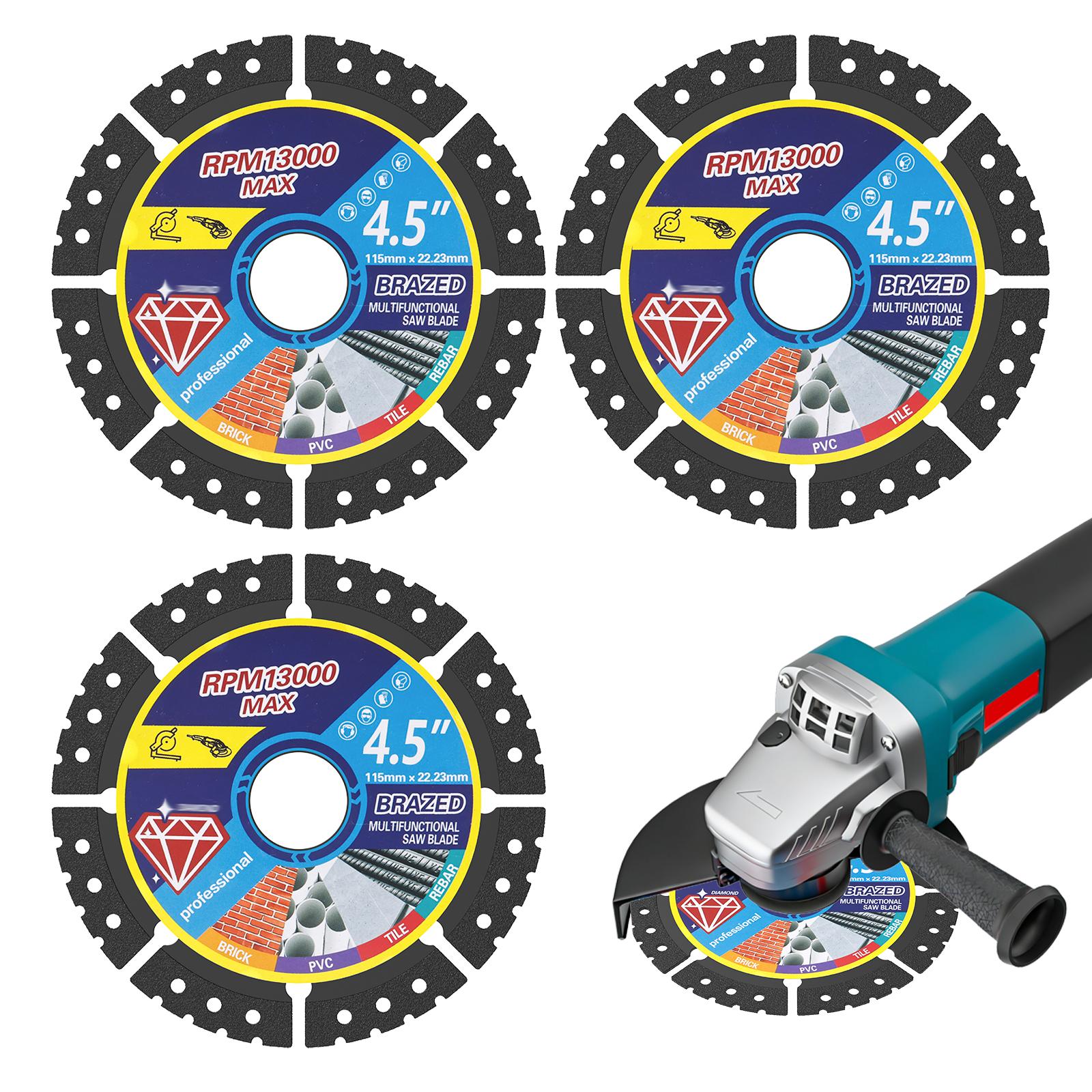 

3/15 Pcs Diamond Saw Blade Multi-functional Cutting Saw Blade 4.5 Precision Diamond Cutting Disc for Quartz Stone Metal Plastic