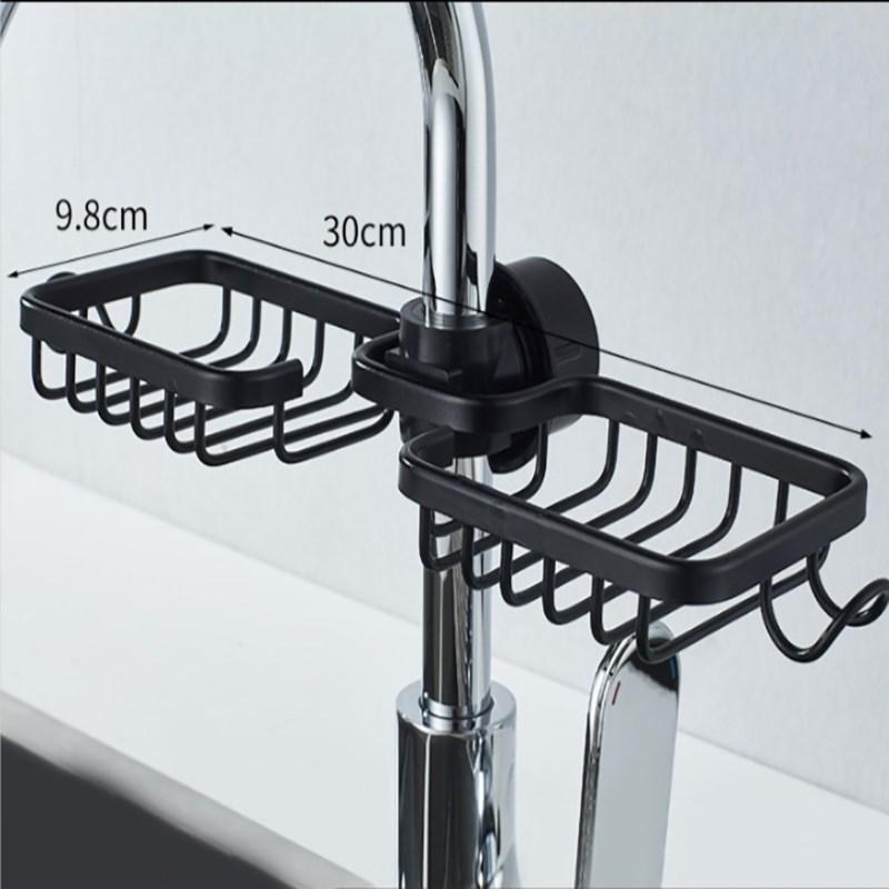 Kitchen Sink Drain Rack Sponge Storage Basket Faucet Holder Space Aluminum Soap Drainer Shelf Organizer Bathroom Accessories