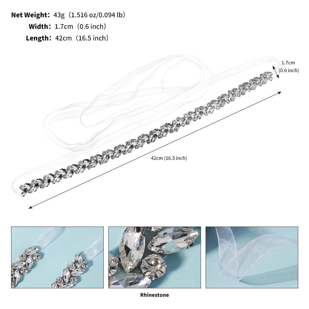 

Handmade Rhinestone Bridal Waistband for Wedding Dresses and Dancewear