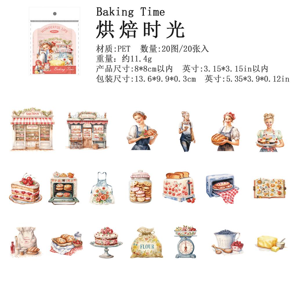20 pcs Character life landscape Stickers Planner Adhesive Diy Hand Account Diary Album Scrapbooking material