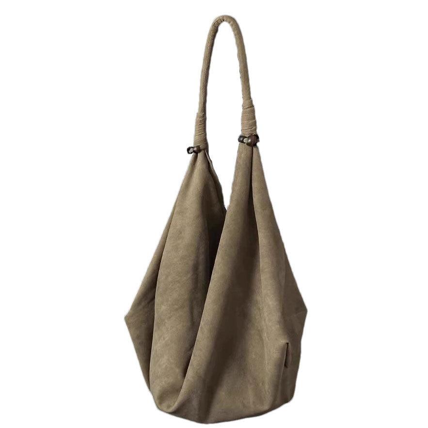 

New Chinese Style Wanderer Single Shoulder Bag, Women s Texture Distressed Canvas Armpit Tote Bag, Large Capacity Handbag