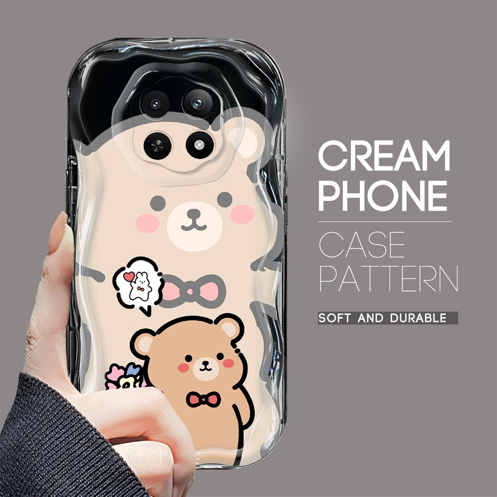 Cartoon Pattern Cream Texture Casing Wavy Edge Soft Silicone Cover Phone Case for OPPO Reno Realme OnePlus Vivo