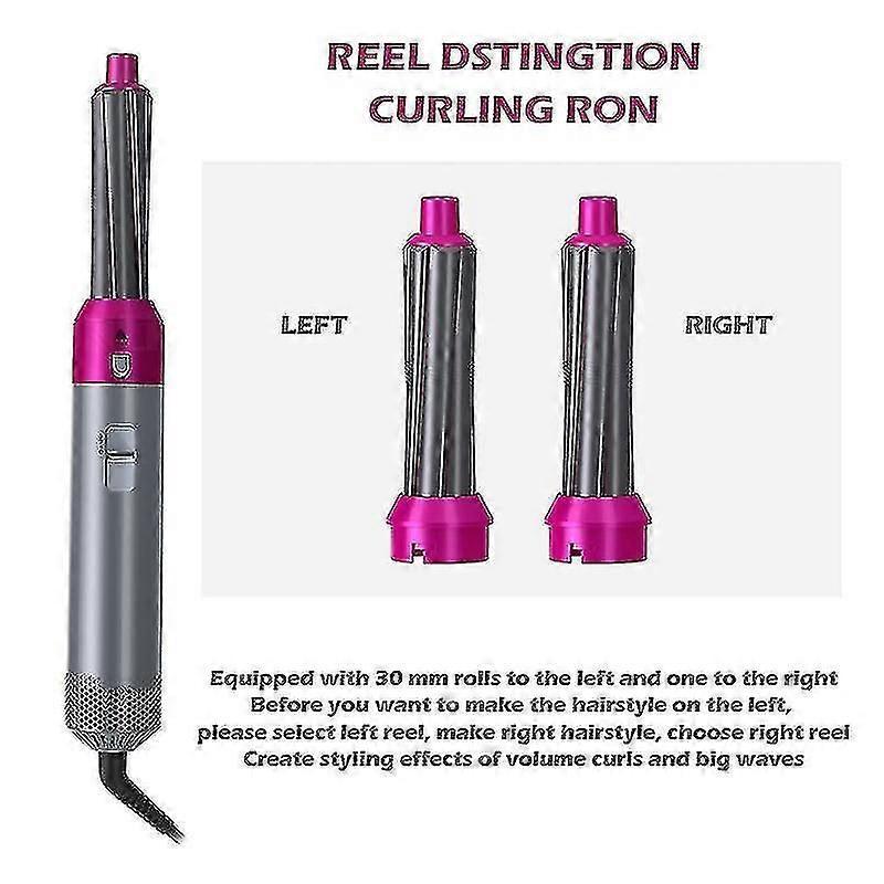 Haartrockner 5 in 1 Air Styler Keramik-Haartrocknerbürste Drehende Locken Sanfte Locken Wellen-Föhn Glätteisen