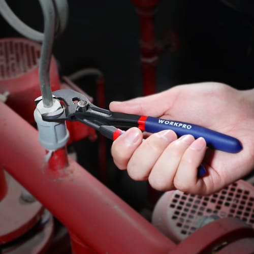 WORKPRO Water Pump Pliers, 12-way Adjustment, 180mm Overall Length, Quick Release Adjustment