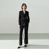 Women's Petite Professional Suit Set with Flared Trousers