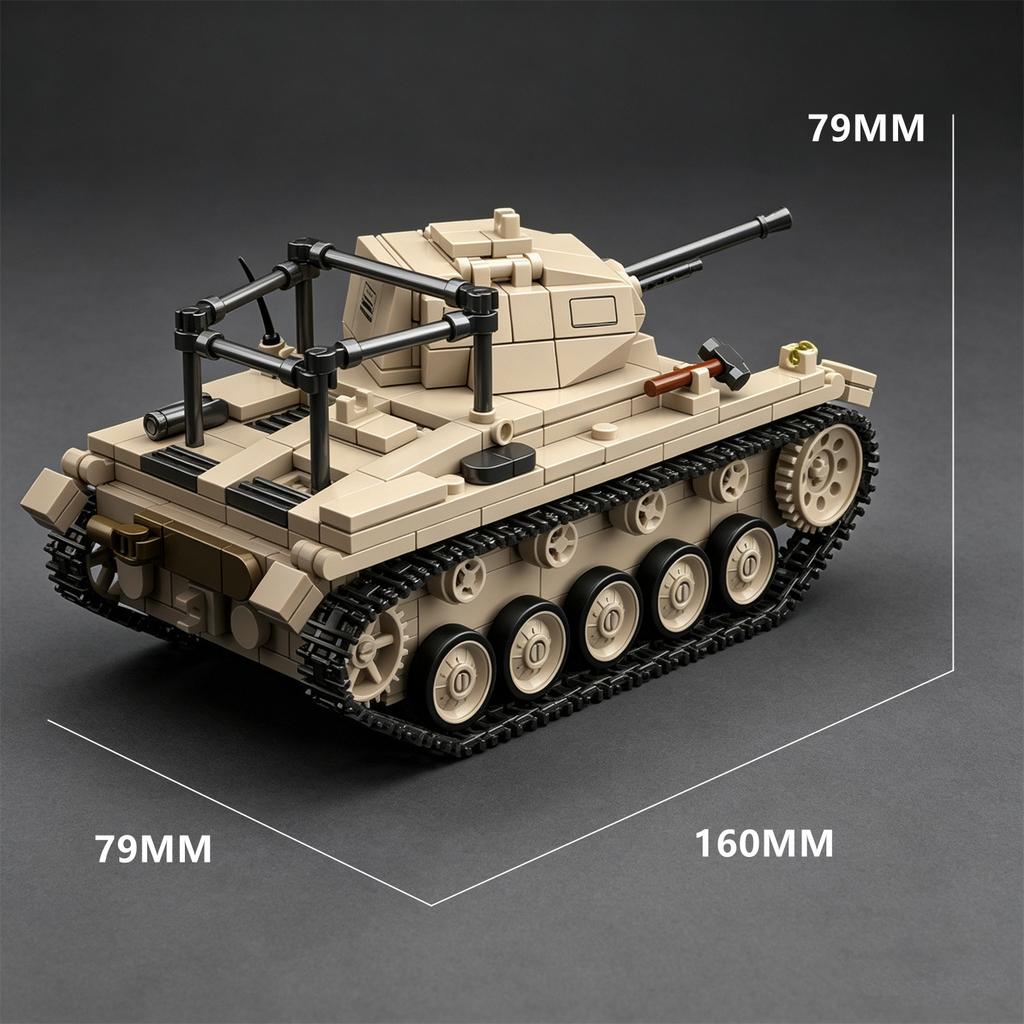 Armored Vehicle Panzerkampfwagen II Ausf. A-F (Sd.Kfz. 121) Build-It-Yourself Tank Model Toy