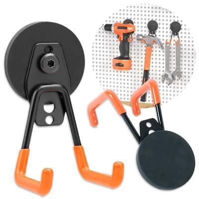 Nicheez Garage Hook Strong Magnetic Hook Drill Garden Tool Storage Wall Hanging Set of 2 (88mm)