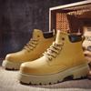 Thick-soled big yellow boots men's Martin boots 2025 winter new trendy shoes light-soled retro thick-soled heightening casual men's shoes