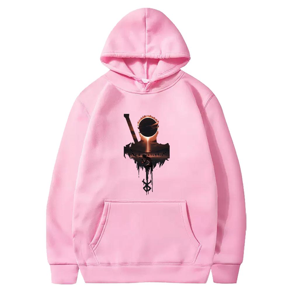 

Berserk Manga Hoodie Guts Griffith Graphic Printed Sweatshirt Men Unisex Clothing Long Sleeve Comfortable Hooded Streetwear Top XS розовый