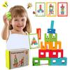 Wooden Number Building Blocks Montessori Number Stacking Blocks Puzzle Balance Competition Toy, Educational Gift for Toddler