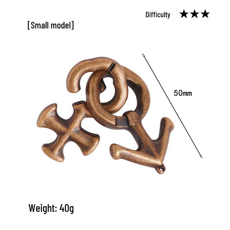 Intelligence Puzzle Zinc Alloy Disentanglement Rings - Unlock Nine Linked Rings Kongming Luban Lock Educational Toy