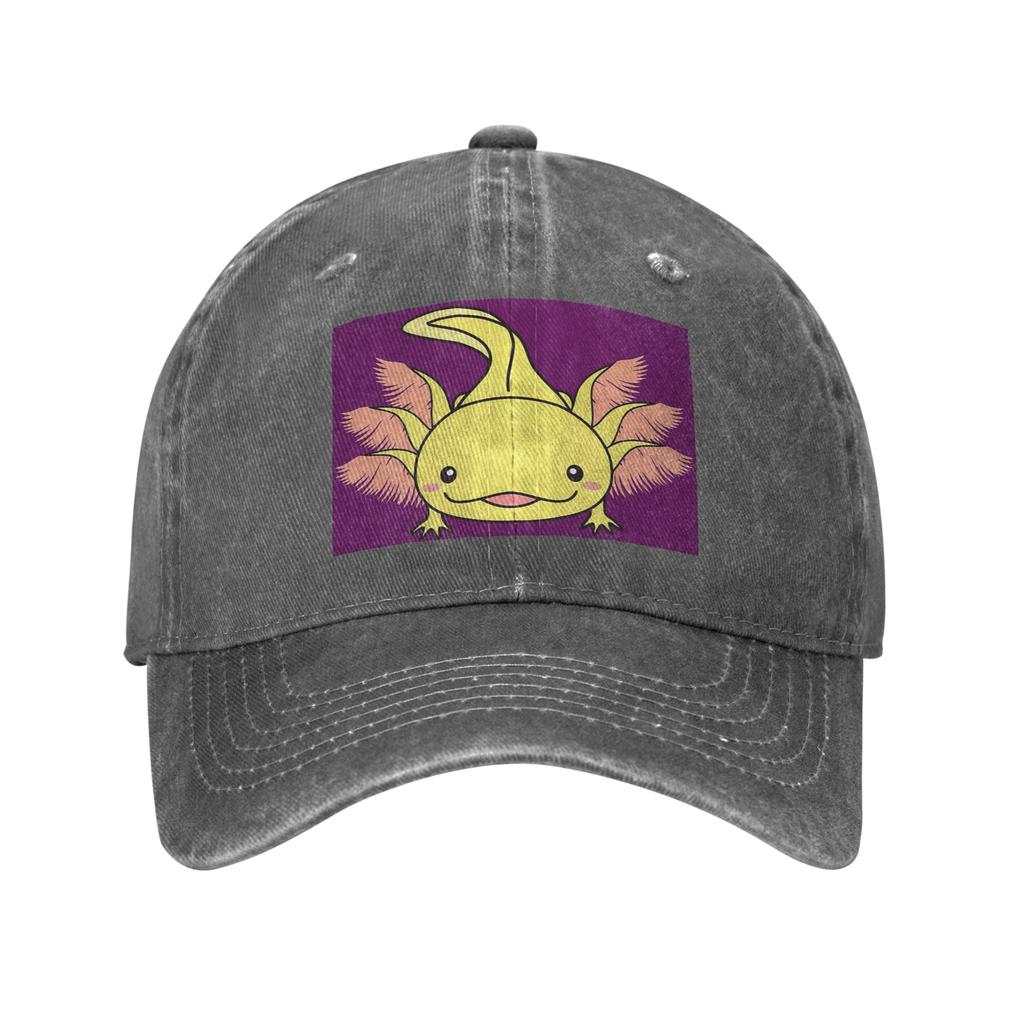 Axolotls Perfect Axolotl Saying Cute Axolotl Kawaii Denim Fabric Cap Casual Baseball Caps Adjustable Hat Unisex Baseball Hats