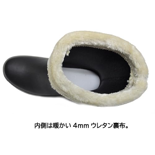 Okamoto RLU-6302GS Women's Snow Boots, Cold Weather Boots, and Rain Boots (Black, Large)