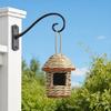 jijijing Grass Woven Bird House, Outdoor Rustic Birdhouse, Hanging Hummingbird Hut, Garden Roosting Pocket for Wrens Sparrows Finches Hummingbirds