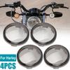 2/4pcs Motorcycle Indicator Lens LED Turn Signal Light Caps Cover Plastic Black Red for Electra Glide for Harley Road King Glide