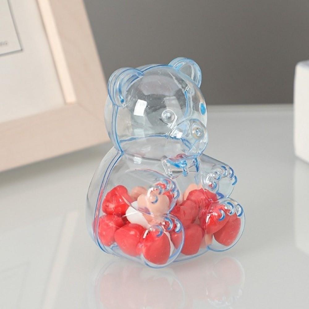 12PCS Large Gummy Bear Container Clear Reusable Bears Shaped Candy Holder Candy Storage Container Plastic Candy Boxes