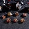 Cusdie Metal Frame+Glitter Candy Paper Dice Set Unique D4-D20 Polyhedral Dice for Pathfinder Tabletop Role Playing Board Games