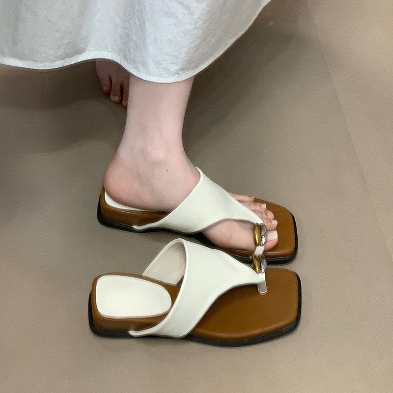 Set of Toe Cool Slippers Women's 2025 New High-heeled Wedge-heeled Beach Sandals Summer Flip-flops
