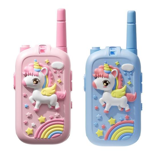 1 Set Kids Video Interphone Toy with Voice Changer Rechargeable Long Range Handheld Wireless Intercom Indoor Outdoor Boys Girls 2-Way Radio Toy