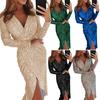 Lady Dress Long Sleeve Slim Fit Polyester Elegant Sexy Sheath Dress