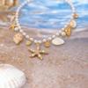 Starfish Necklace Pearl Seashell Conch Multi Charm Gold Necklaces for Women Fashion Jewelry Beach Summer Accessories Choker Gift