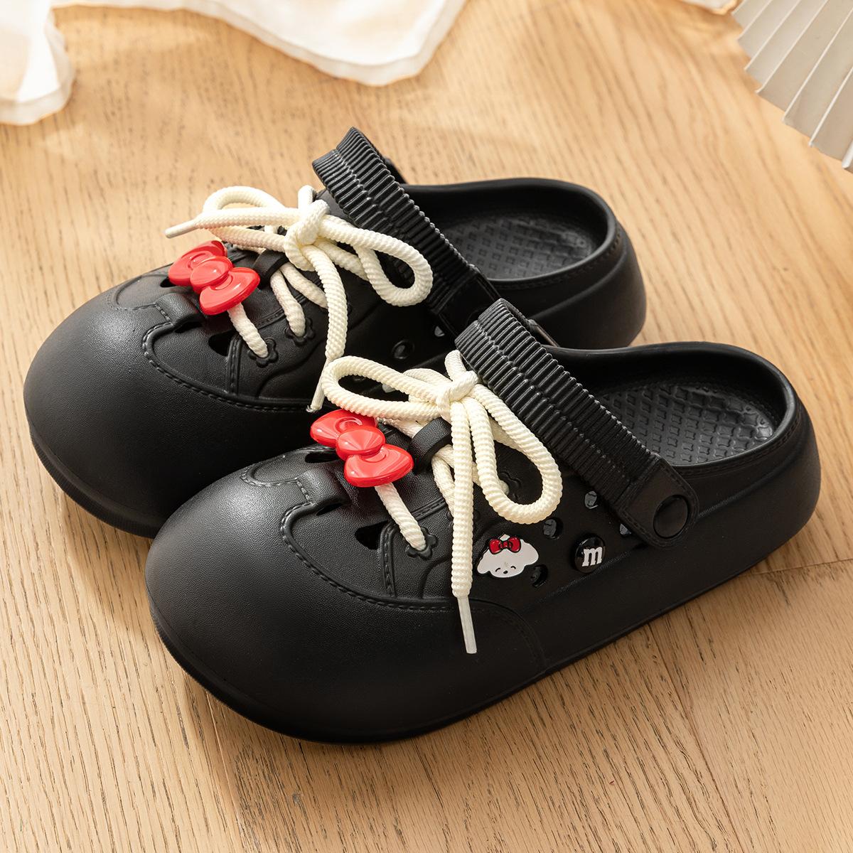 

Lidani bow hole shoes women s summer wear 2025 new seaside beach cute platform holiday indoor 39-40 [suitable for sizes 38-39]