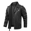European and American locomotive PU leather jacket multi-zipper belt leather jacket men's autumn and winter hip-hop jacket European size
