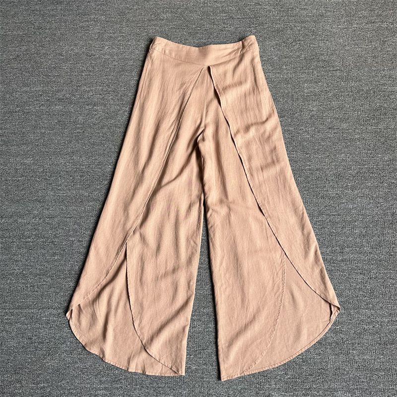 

Spain Retro High Waist Blended Cool Loose Culotte Pink Elegant Culottes M