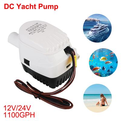 Bomba Elétrica Submersível de Água Pequeno Iate Barco Volts Automático Motor de Bomba de Porão de Barco Hidroavião com Fusível CC 12V/24V 1100GPH Automático