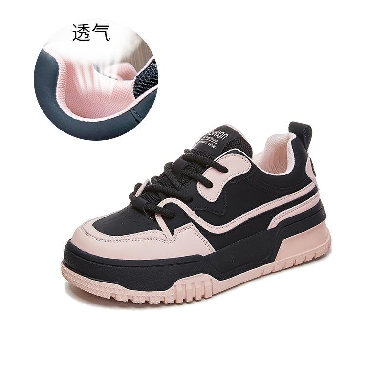

Little white shoes women s 2025 seven-season new flat-bottomed color matching women s shoes fashion casual shoes versatile shoes women s board shoes 40 розовый