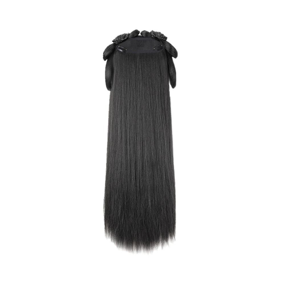 Headdress Chinese Ancient Wig Synthetic Hanfu Wig Headband Integrated Hair Bun