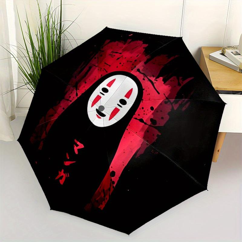 1pc Manga No-Face Windproof Automatic Windproof Umbrella, Lightweight for Women/Men, Perfect Christmas Gift A0811230